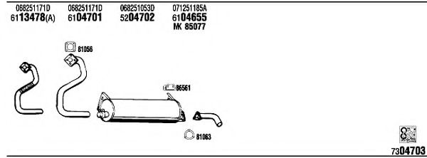 VW60511 Sistem de esapament WALKER 