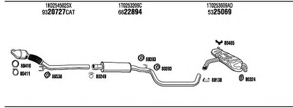 VWK17768AA Sistem de esapament WALKER 