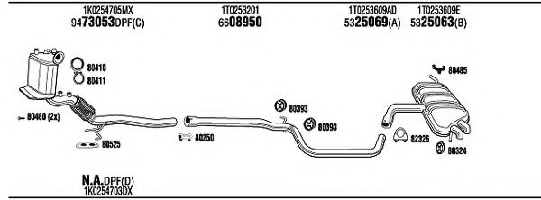 VWK17768BC Sistem de esapament WALKER 