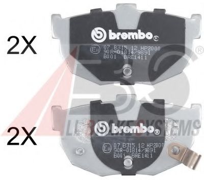 36692S set placute frana,frana disc A.B.S. 