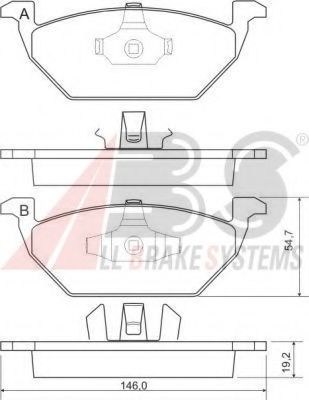 37008 OE set placute frana,frana disc A.B.S. 