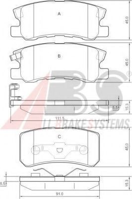 37199 OE set placute frana,frana disc A.B.S. 