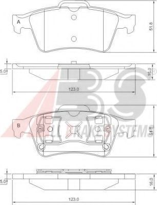 37216 OE set placute frana,frana disc A.B.S. 