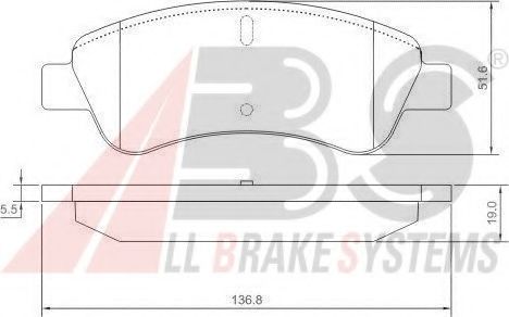 37272 OE set placute frana,frana disc A.B.S. 
