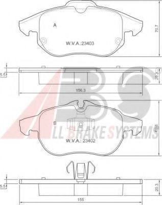 37300 OE set placute frana,frana disc A.B.S. 