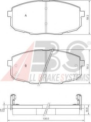 37442 OE set placute frana,frana disc A.B.S. 