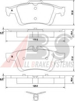 37477 OE set placute frana,frana disc A.B.S. 