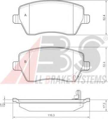 37478 OE set placute frana,frana disc A.B.S. 