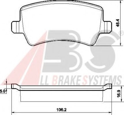 37562 OE set placute frana,frana disc A.B.S. 