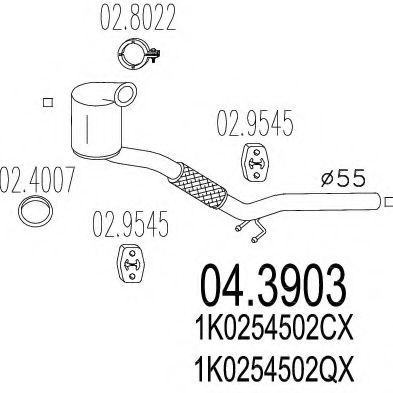 04.3903 Catalizator MTS 