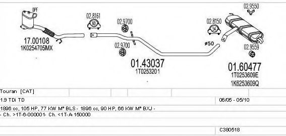 C380518002480 Sistem de esapament MTS 