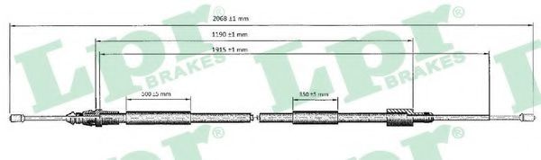 C0620B Cablu, frana de parcare LPR 
