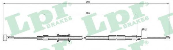 C1009B Cablu, frana de parcare LPR 