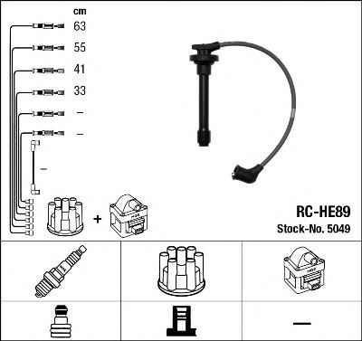 5049 Set cablaj aprinder NGK 