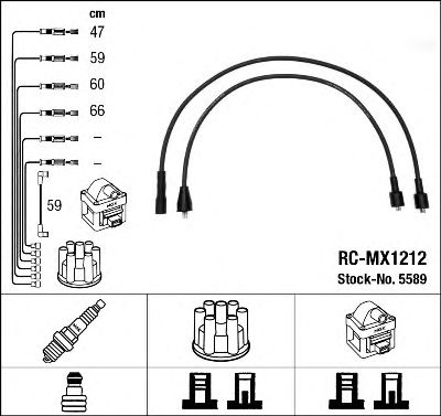 5589 Set cablaj aprinder NGK 