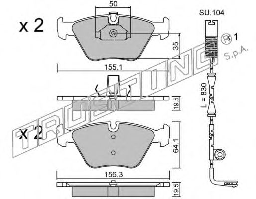 set placute frana,frana disc