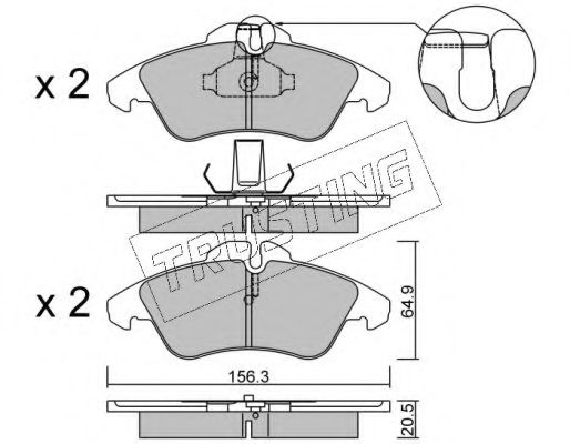 set placute frana,frana disc