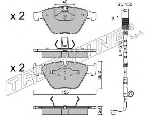 set placute frana,frana disc