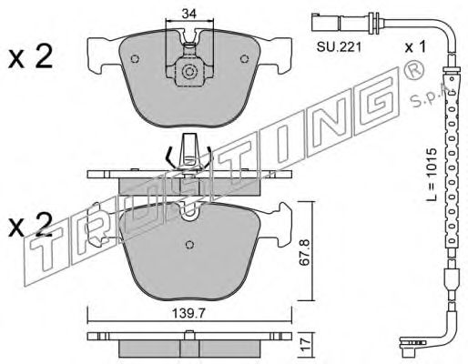 789.3W set placute frana,frana disc TRUSTING 