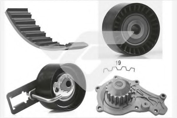 KH 450WP64 Set pompa apa + curea dintata HUTCHINSON 