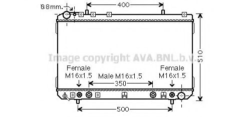 DW2106 Radiator, racire motor AVA QUALITY COOLING 