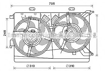 FT7607 Ventilator, radiator AVA QUALITY COOLING 