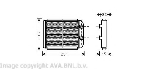 VO6132 Schimbator caldura, incalzire habitaclu AVA QUALITY COOLING 