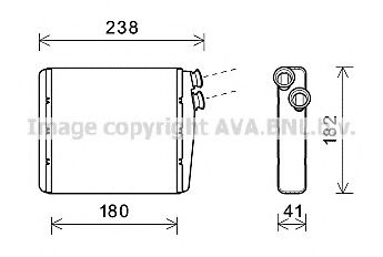 VO6163 Schimbator caldura, incalzire habitaclu AVA QUALITY COOLING 