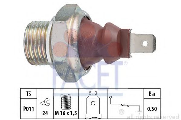 7.0124 Senzor presiune ulei FACET 