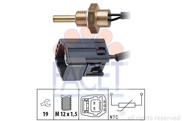 7.3304 senzor,temperatura lichid de racire FACET 
