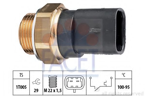 7.5117 Comutator temperatura, ventilator radiator FACET 