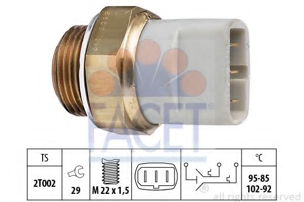 7.5635 Comutator temperatura, ventilator radiator FACET 