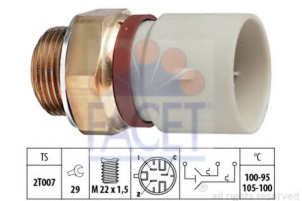 7.5674 Comutator temperatura, ventilator radiator FACET 