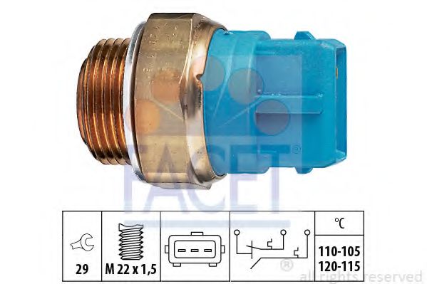 7.5680 Comutator temperatura, ventilator radiator FACET 