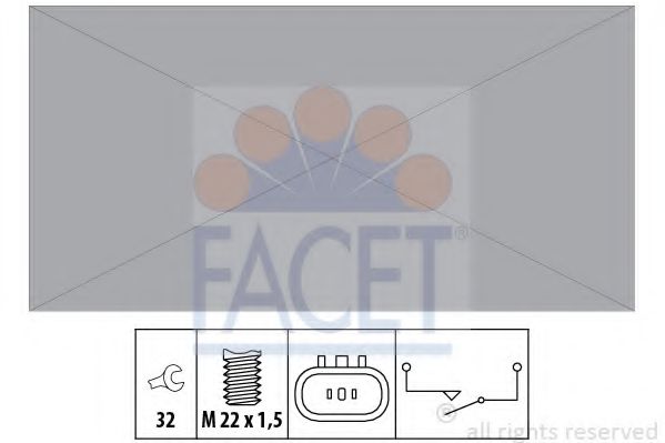 7.6308 Comutator, lampa marsalier FACET 