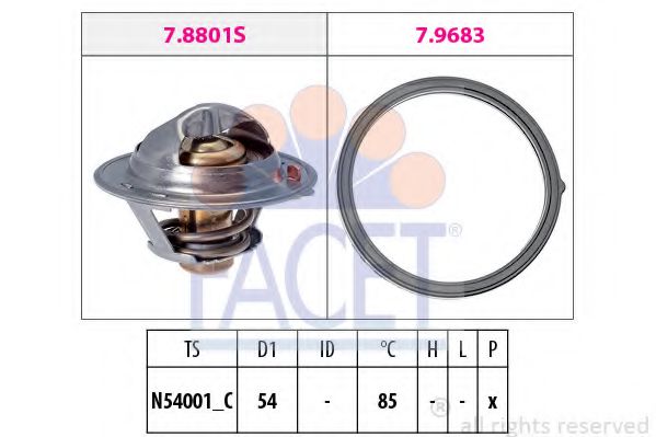 7.8803 termostat,lichid racire FACET 