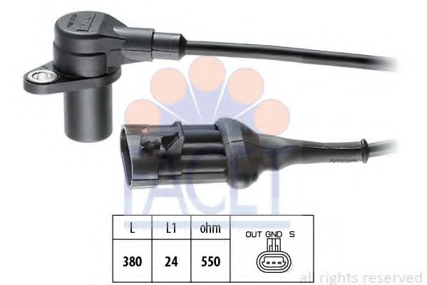 9.0097 Senzor impulsuri, arbore cotit FACET 