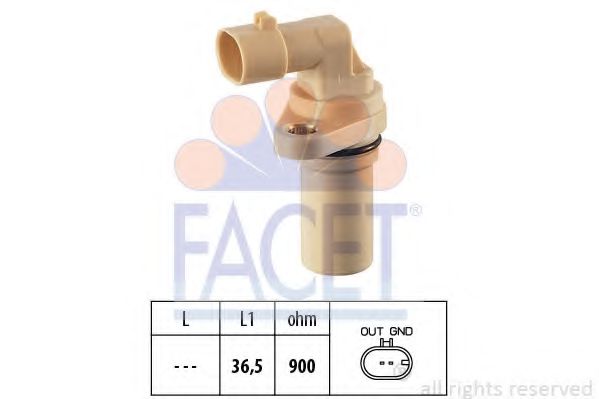 9.0379 Senzor impulsuri, arbore cotit FACET 