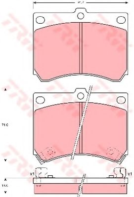 set placute frana,frana disc
