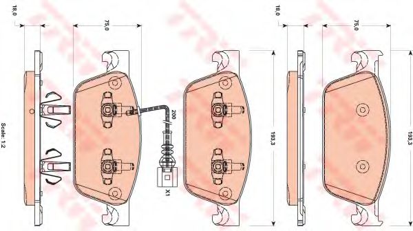 set placute frana,frana disc