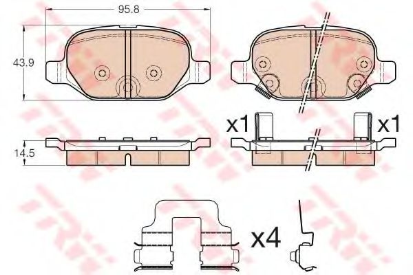 set placute frana,frana disc