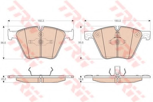GDB1964 set placute frana,frana disc TRW 