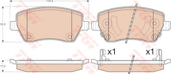 set placute frana,frana disc