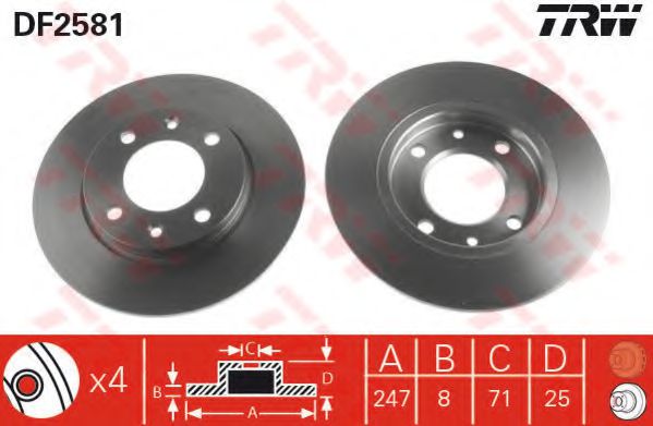 Set frana, frana disc 3