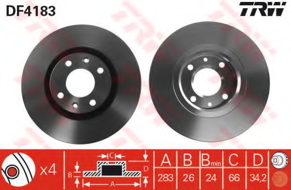 Set frana, frana disc 2