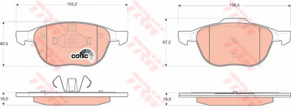 GTD1188 Set frana, frana disc TRW 