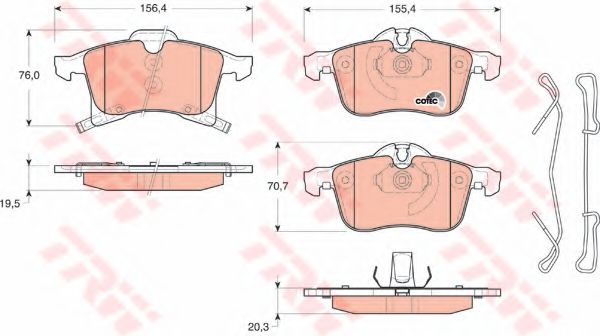 GTD1203 Set frana, frana disc TRW 
