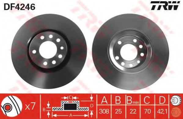 Set frana, frana disc 3