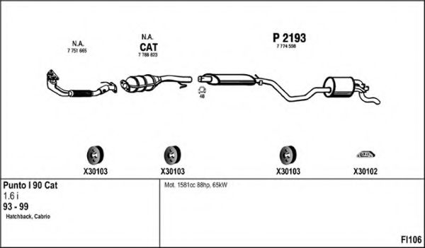 FI106 Sistem de esapament FENNO 