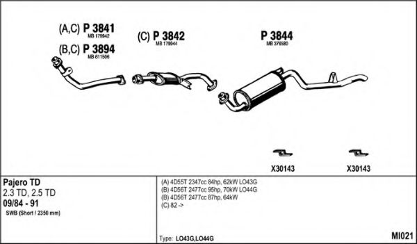 MI021 Sistem de esapament FENNO 